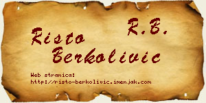 Risto Berkolivić vizit kartica
